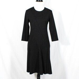 Vintage Late 80s 90s Karin Stevens Little Black Dress Pleated Goth Minimalist